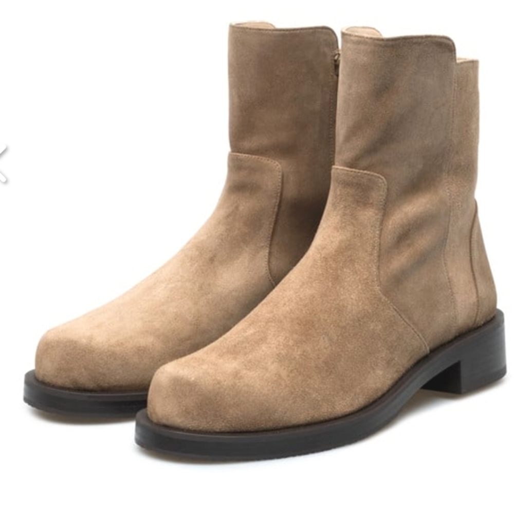 NIB$595 Stuart Weitzman 5050 Bold Zip Bootie Khaki Ankle Boots 11 - Picture 2 of 16